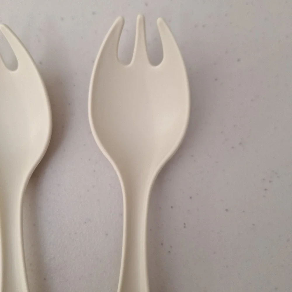 Vintage TUPPERWARE Serving Fork Spoon, Set of 2, 12